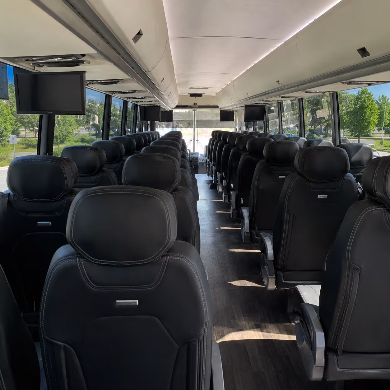 newport beach charter bus interior