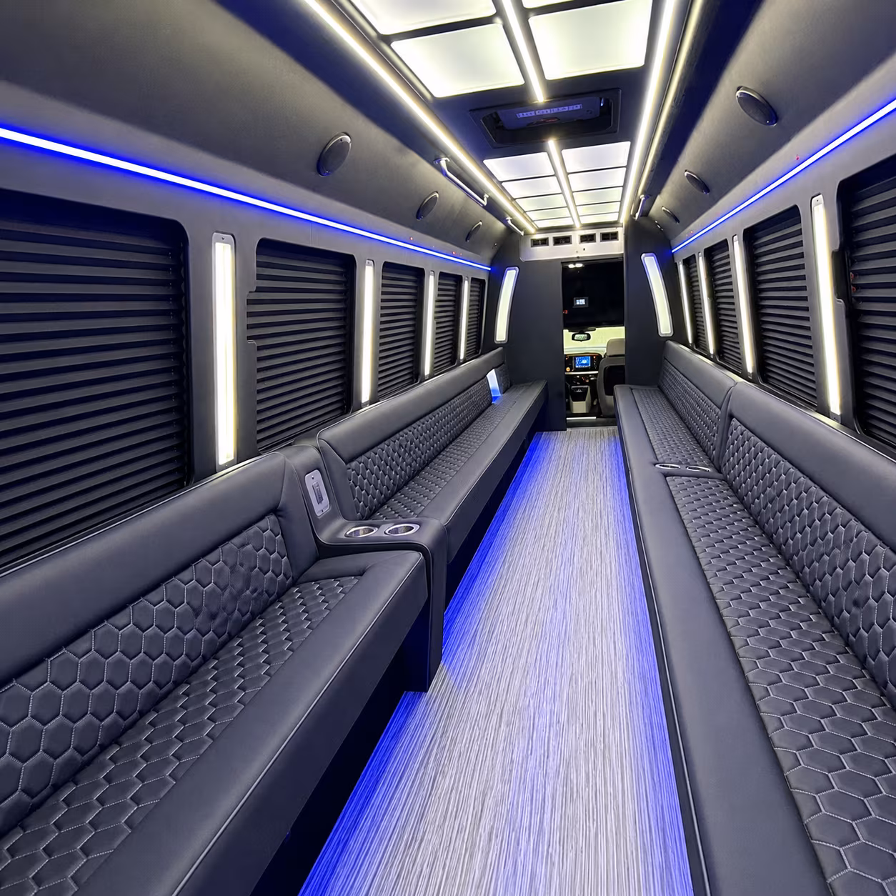 newport beach party bus rental interior